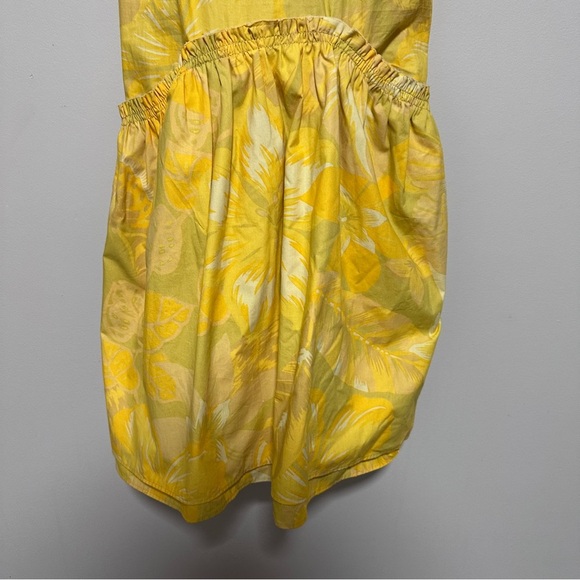 NWOT Free People Deserted Island Mini Yellow Floral Dress Size L - Picture 6 of 12